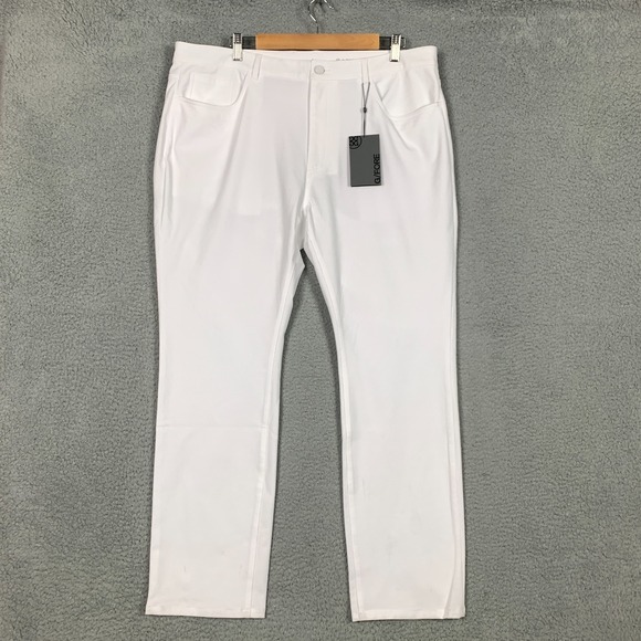 G/Fore Tour Golf Pants Mens 38x30 White 5 Pocket 4-Way Stretch Straight NWT $185